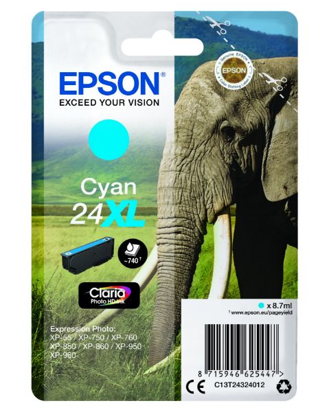 Epson T2432 Patron Cyan 8,7ml 24XL (Eredeti)