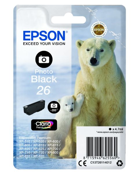Epson T2611 Patron Photo Black 4,7ml 26 (Eredeti)