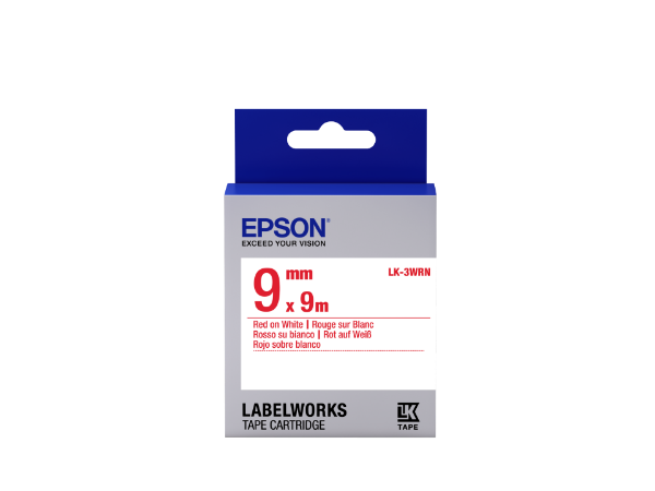 Epson LK-3WRN Red/White 9mm szalag (9m)