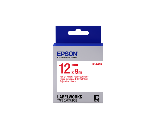 Epson LK-4WRN Red/White 12mm szalag (9m)