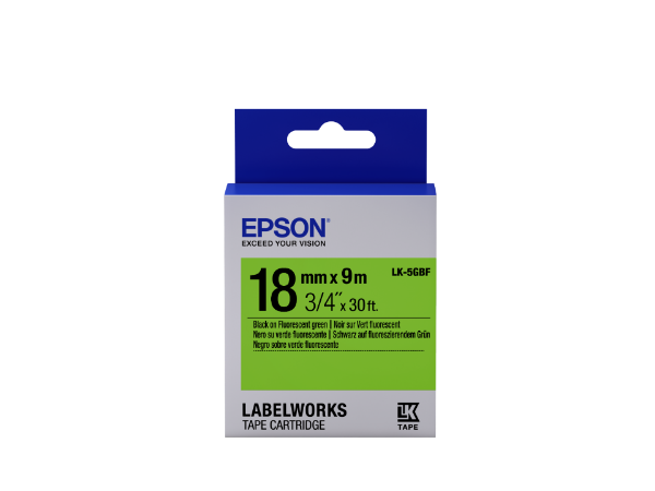 Epson LK-5GBF Black/Green 18mm szalag (9m)