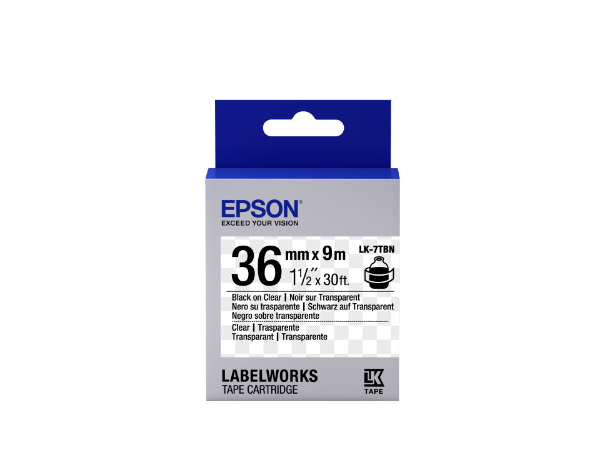 Epson LK-7TBN Black/Transparent 36mm szalag(9m)