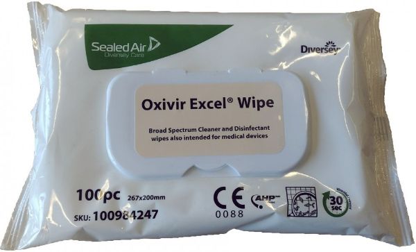 Oxivir Excel Wipe tisztító- és fertőtlenítő kendő 100 db/csomag