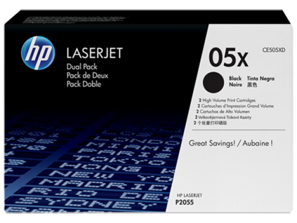 HP CE505XD Toner Black 2x6,5k No.05XD (Eredeti)