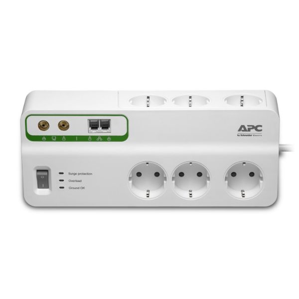 APC Home/Office SurgeArrest 6 outlets with Phone & Coax Protection 230V Germany